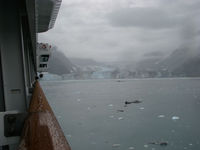 had retreated almost all the way up the bay.