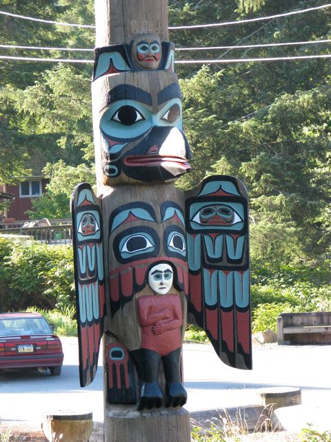 There are 34 totem poles at Saxman Native 