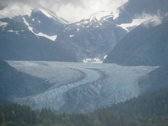 A view of the Mendenhall Glacier for sea 