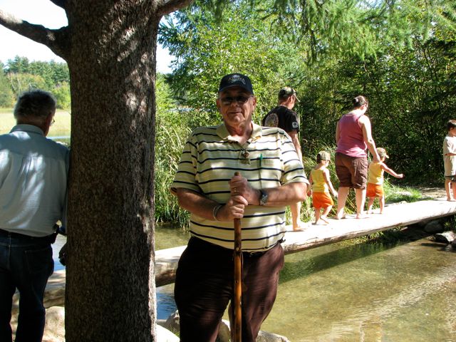 Tom near the log bridge