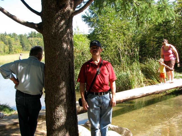 Bill  near the log bridge