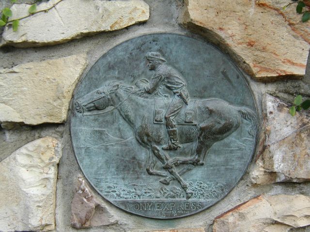 Pony Express rider plaque