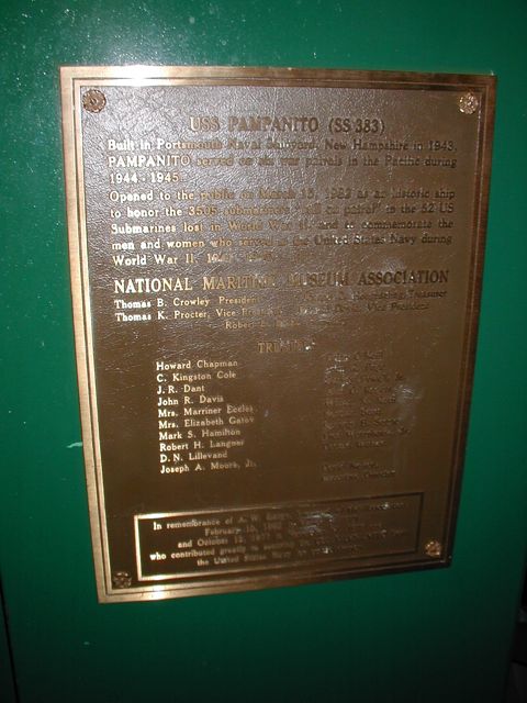 USS Pampanito SS383 plaque